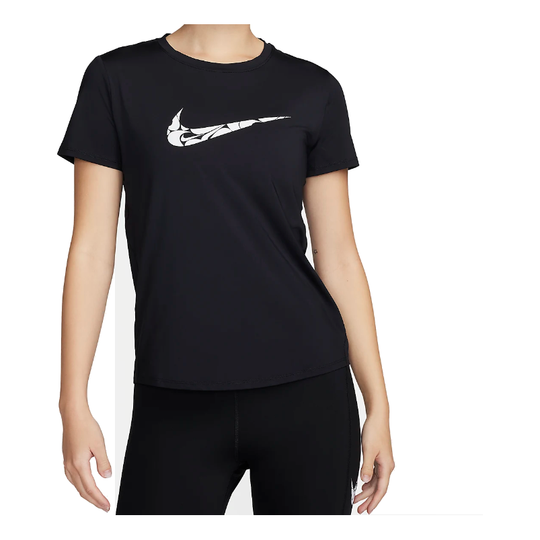 Nike One Swoosh Dri-FIT Short-Sleeve Running Top 'Black White' FN2619 ...