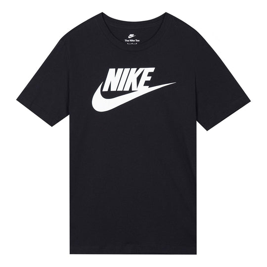 Nike Sportswear Alphabet Logo Printing Round Neck Short Sleeve Black B ...