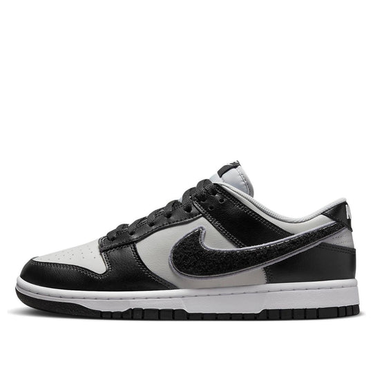 Nike Dunk Low 'Chenille Swoosh - Black Grey Fog' DQ7683-001 - KICKS CREW