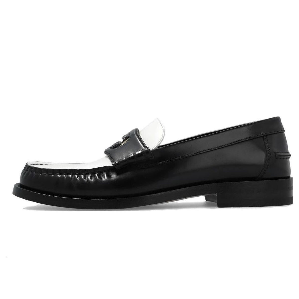 (WMNS) Gucci Interlocking G Loafer 'Black White Leather' 738676-AABXZ-