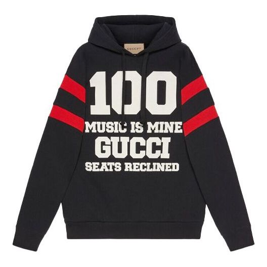 (WMNS) Gucci 100 Cotton Hoodie 'Black' 660282-XJDW6-1152