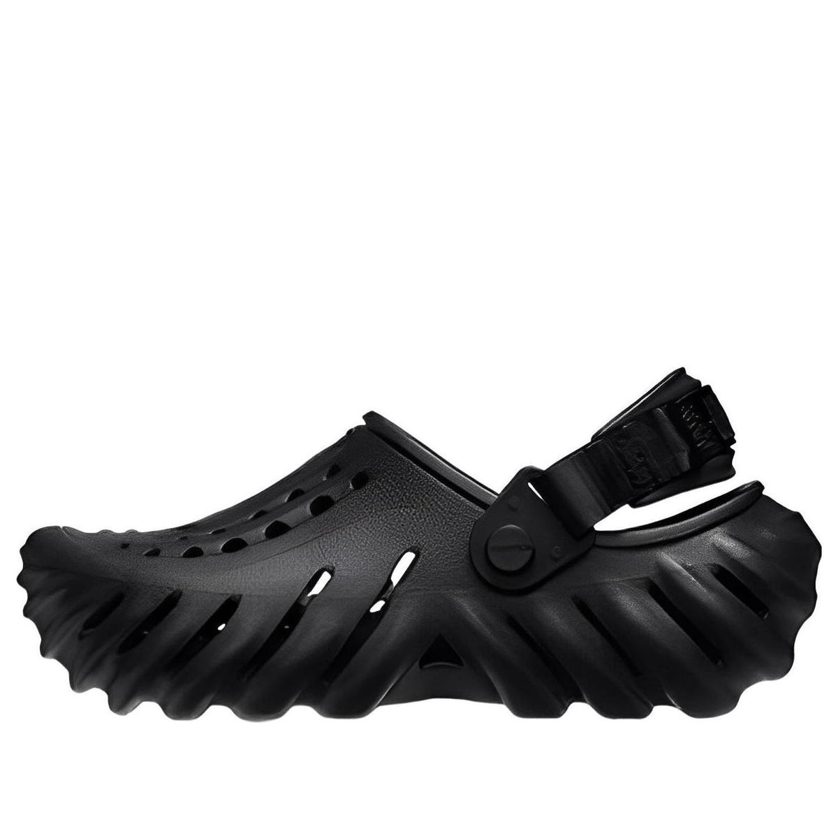 (GS) Crocs Echo Clog Sandals 'Black' 208190-001 - KICKS CREW