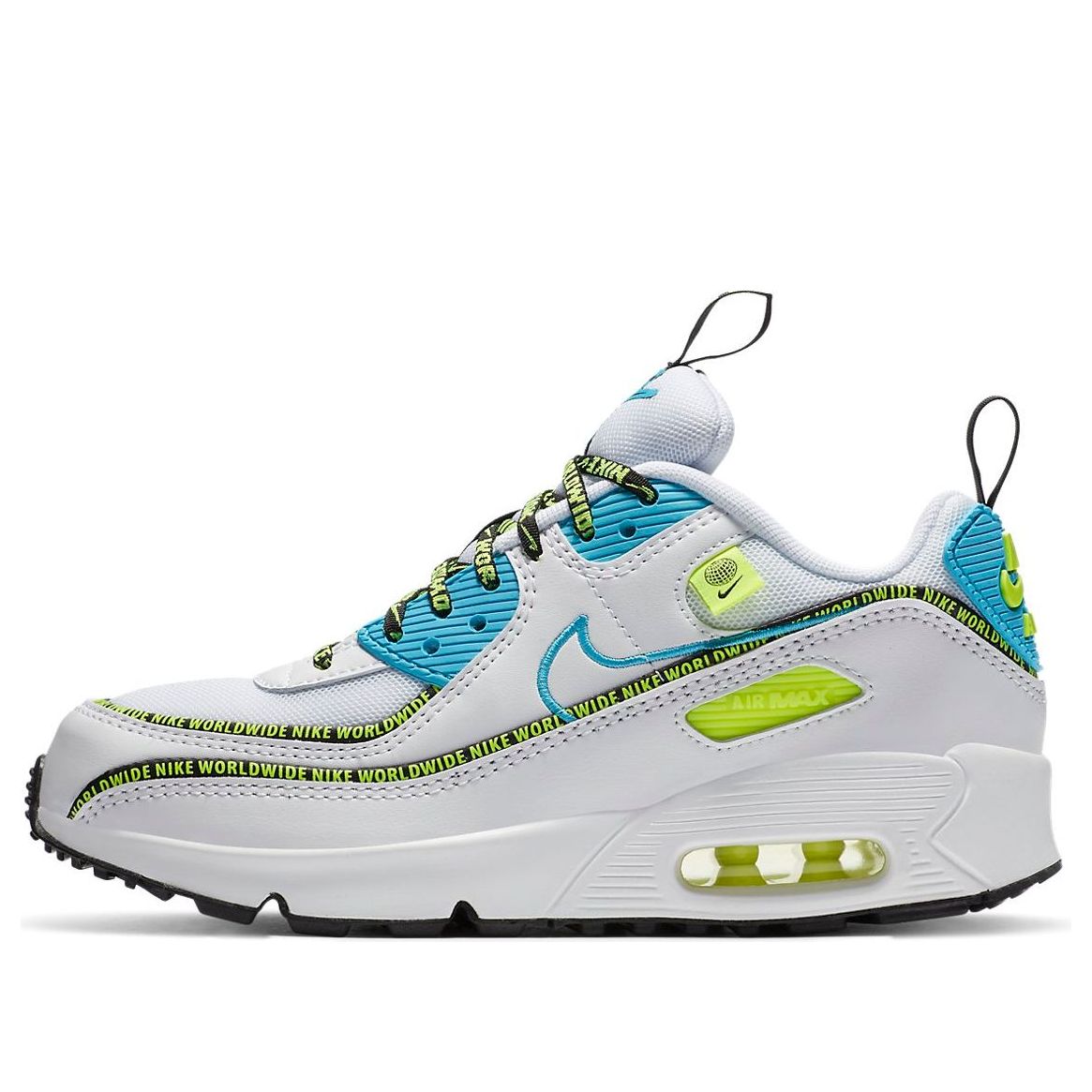 (GS) Nike Air Max 90 SE 'Worldwide Pack - Blue Fury Volt' CV7665-100