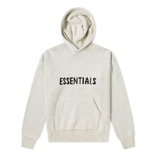 Fear of God Essentials FW21 Knit Logo Hoodie 'Oatmeal' FOG-FW21-101 ...