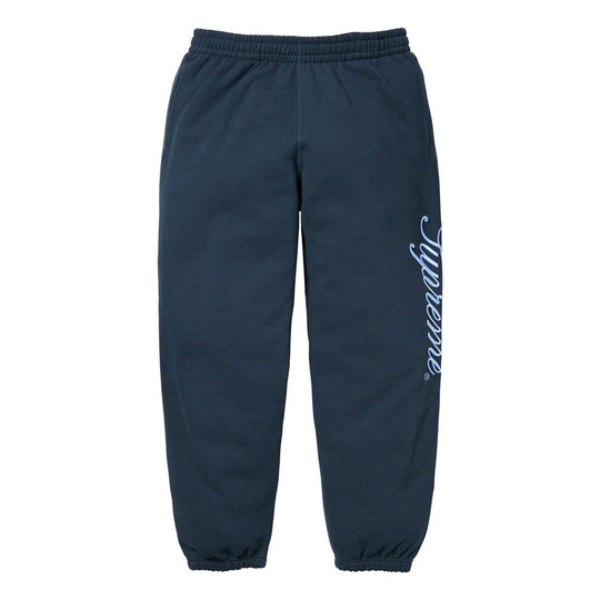 Supreme FW23 Week6 Raised Script Sweatpants 'Navy' SUP-FW23-104