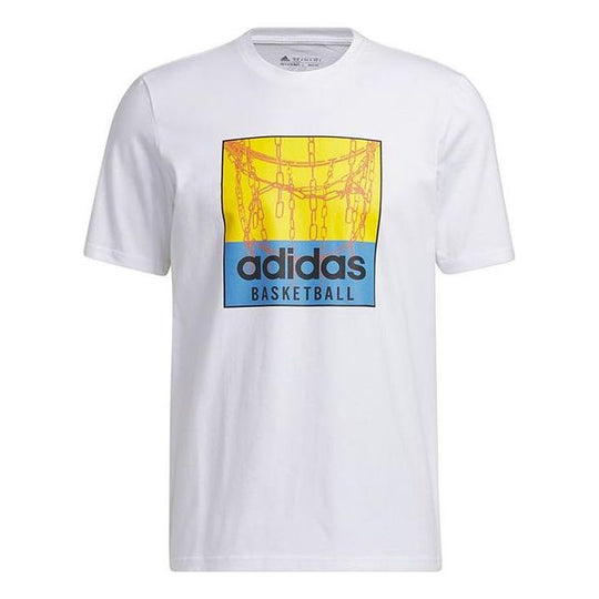 adidas Chain Net Basketball Graphic Tee 'White' IC1861