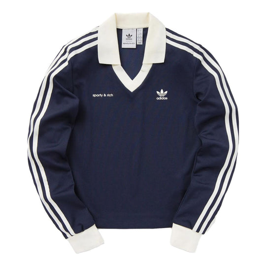(WMNS) adidas Originals x Sporty & Rich Long Sleeve Jersey 'Navy' IN5248