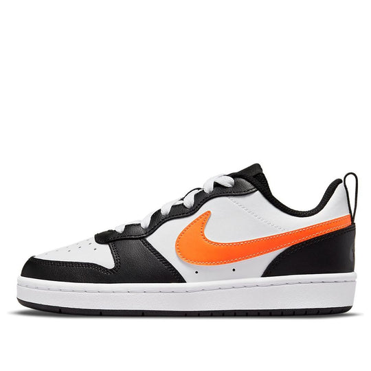 GS) Nike Court Borough Low 2 'White Black Orange' BQ5448-115-KICKS