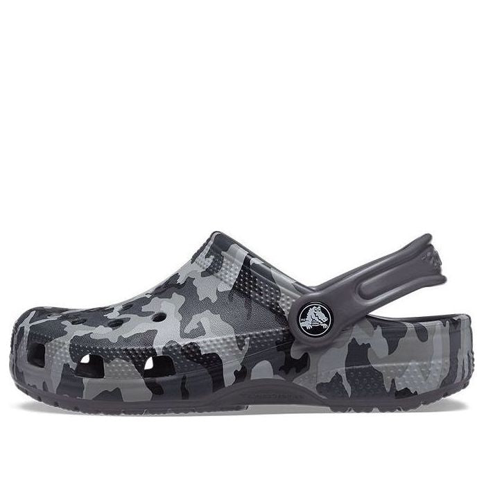 (GS) Crocs Classic Camo Clogs 'Black Grey' 207594-097-KICKS CREW