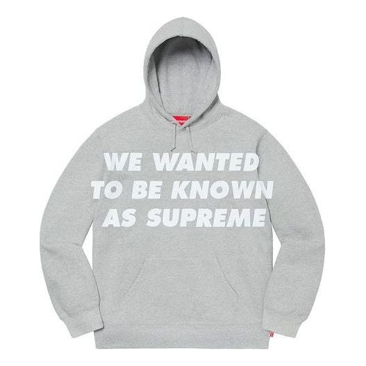 Supreme Known As Hooded Sweatshirt 'Grey White' SUP-SS20-309