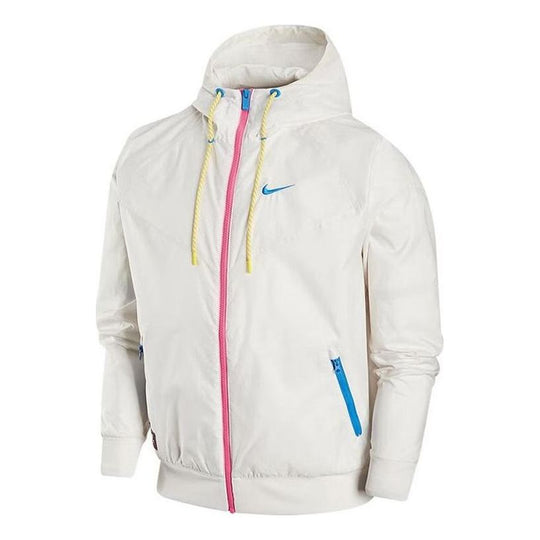 Nike Woven Sports Hooded Windbreaker Jacket 'White' FJ7680-030