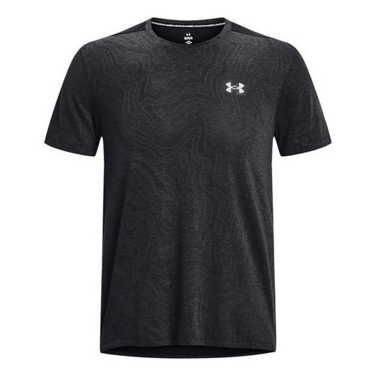 Under Armour Streaker Topographic T-Shirt 'Black' 1373211-001-KICKS CREW