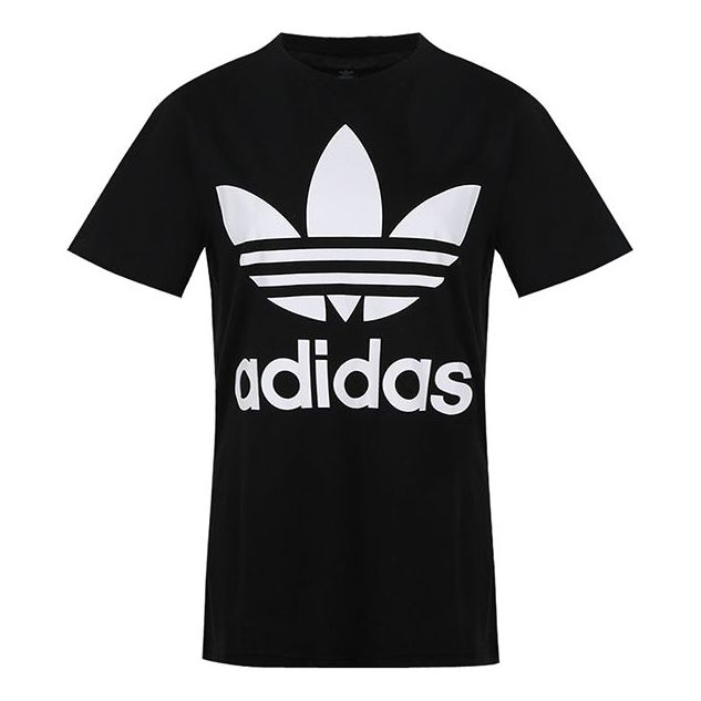 (GS) adidas Trefoil Tee 'Black' DV2905 - KICKS CREW