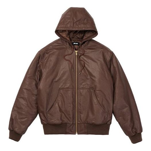 Palace FW21 Leather Bossy Jacket 'Brown' P20JK126