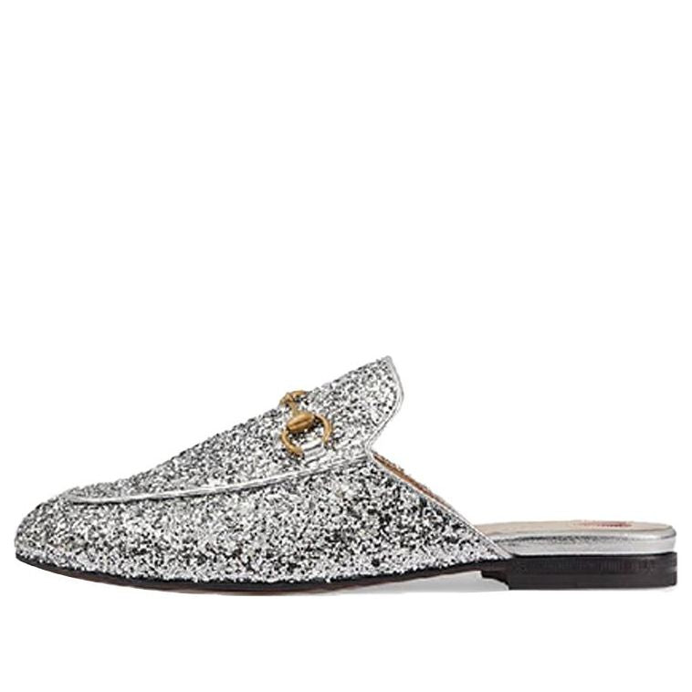 GUCCI Princetown Glitter Slippers 'Silver Metallic' 432773-KSP20-8106 ...