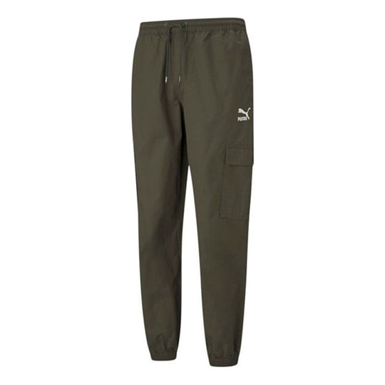 PUMA Classic Cotton Twill Jogger Pants 'Olive Green' 531361-70