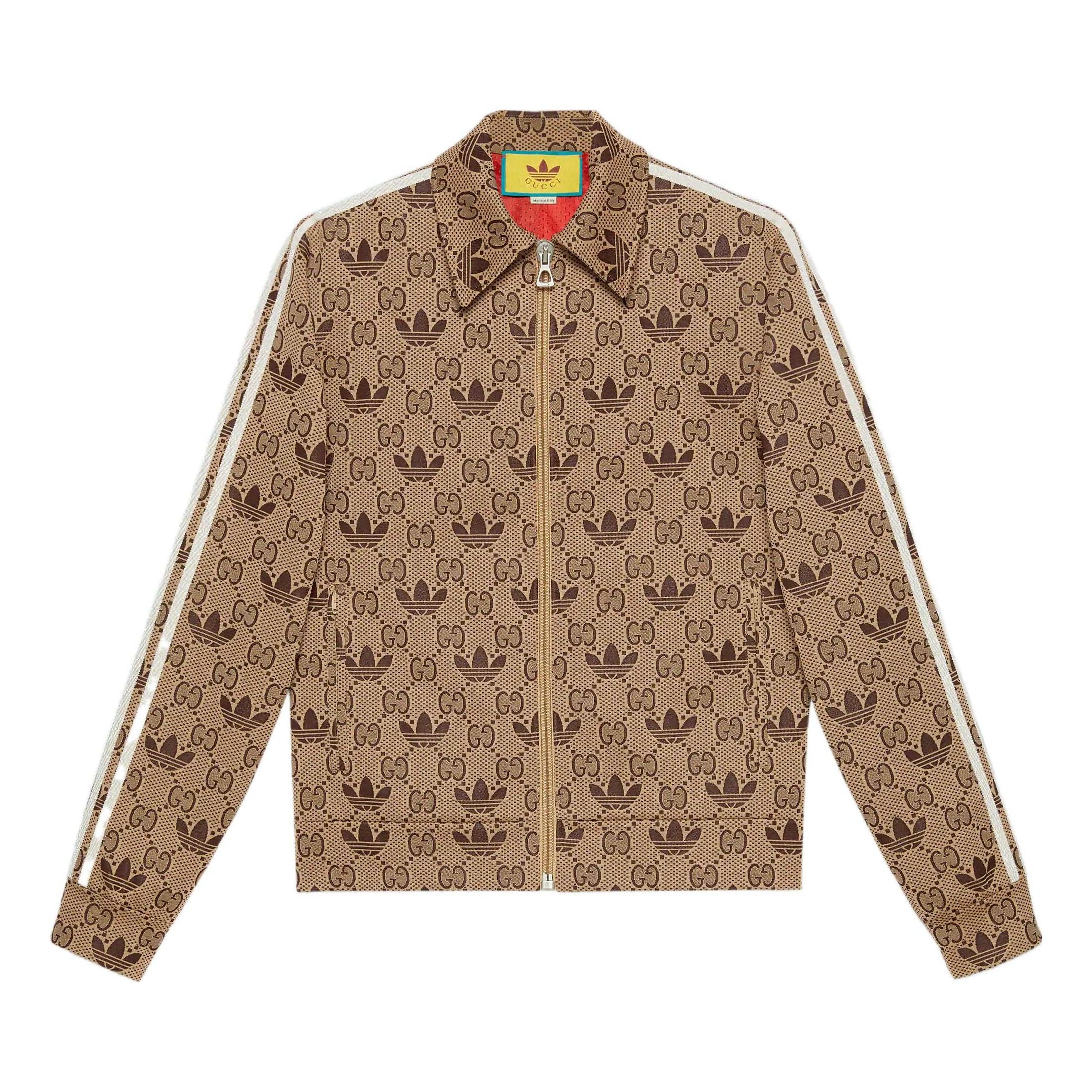 Gucci x adidas GG Trefoil Zip Jacket 'Beige Ebony' 722998-XJE1O 