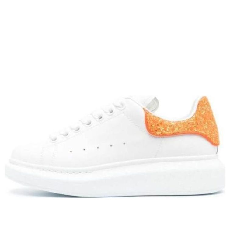 (WMNS) Alexander McQueen Oversized Sneaker 'White Orange Glitter'  718239WIDJD8825