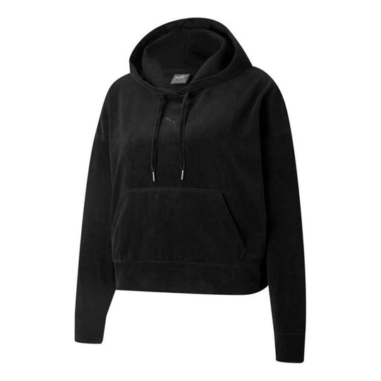 (WMNS) PUMA Her Velour Hoodie 'Black' 846417-01