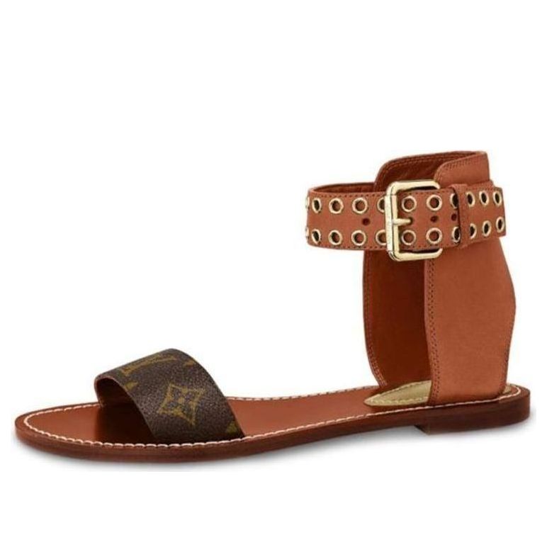 (WMNS) LOUIS VUITTON shoes Passenger flat sandals 'Brown' 1A63ZX