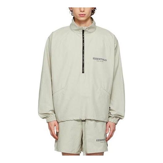 Fear of God Essentials FW21 Half-zip Track Jacket Green/Concrete FOG-F ...