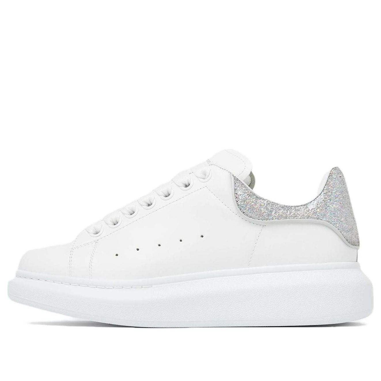 (WMNS) Alexander McQueen Oversized Sneaker 'White Silver Glitter'  718239WIDJ48813