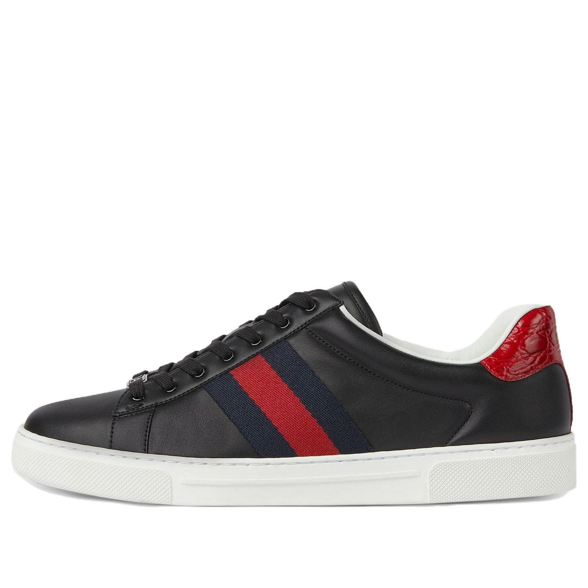 Gucci Ace Low-Top Sneakers 'Black Red' 757892-AACAG-1096-KICKS CREW