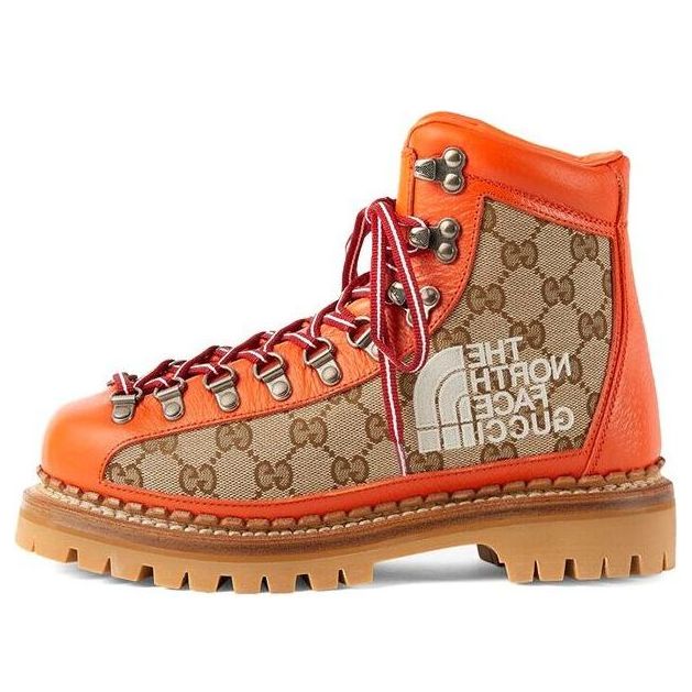 WMNS) Gucci x The North Face Canvas Leather Boots 'Orange' 679927