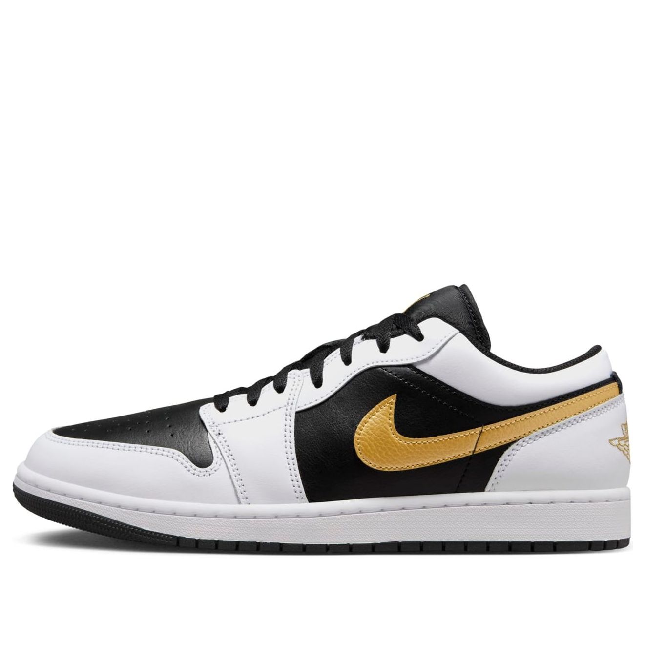 Air Jordan 1 Low 'White Black Metallic Gold Swoosh' 553558-172