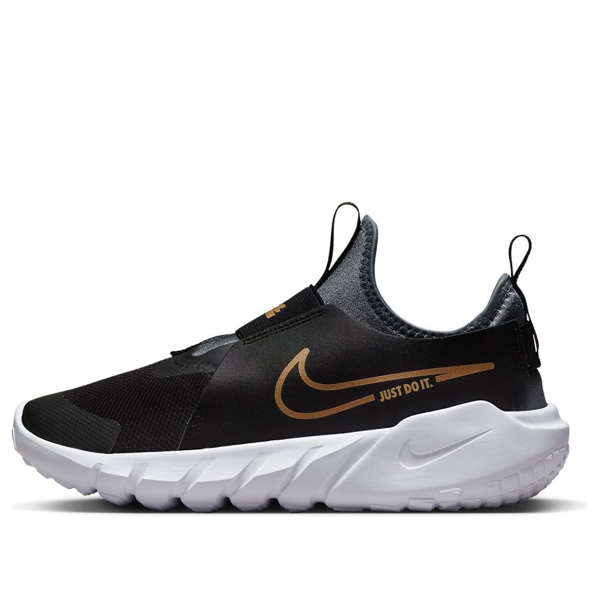 (GS) Nike Flex Runner 2 'Black Metallic Gold' DJ6038-007 - KICKS CREW