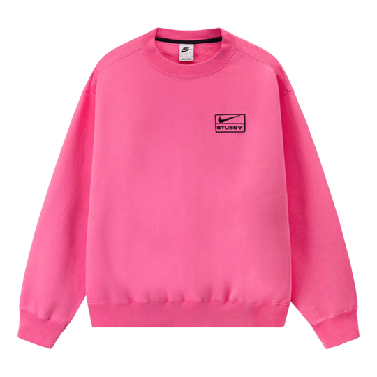 Nike x Stussy NRG Washed Fleece Crew 'Lotus Pink' DO5310-670-KICKS CREW