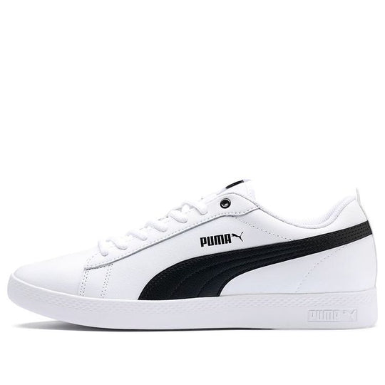 (WMNS) PUMA Smash v2 Leather 'White Black' 365208-01 - KICKS CREW