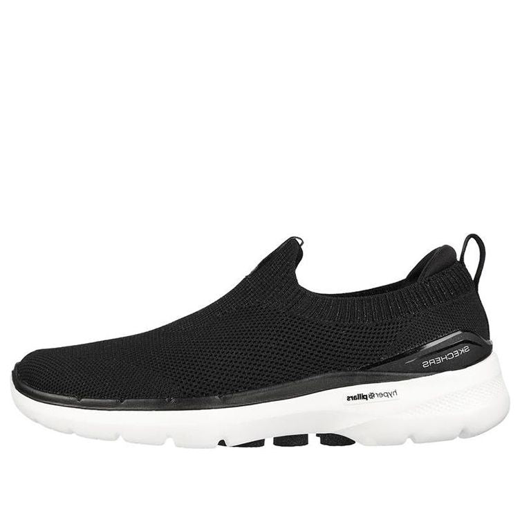 (WMNS) Skechers Go Walk 6 'Black' 124530-BKW-KICKS CREW