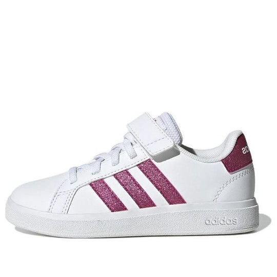 adidas Grand Court Court Elastic Lace and Top Strap Shoes - White