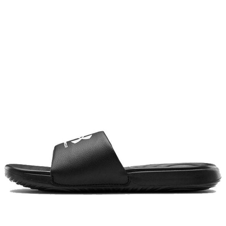 (WMNS) Under Armour Ansa Fixed Slides 'Black White' 3023772-004-KICKS CREW