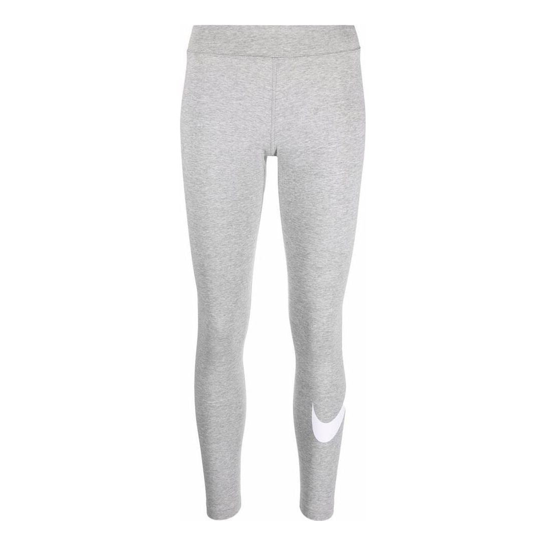 (WMNS) Nike Sportswear Essential Mid-Rise Swoosh Leggings 'Grey' CZ853 ...