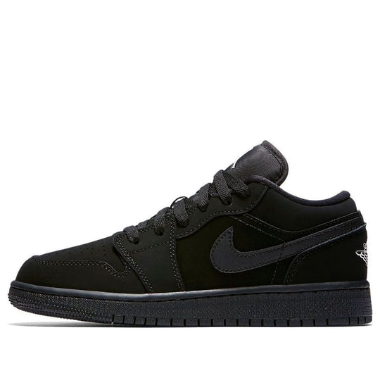 (GS) Air Jordan 1 Retro Low 'Triple Black' 553560-019-KICKS CREW