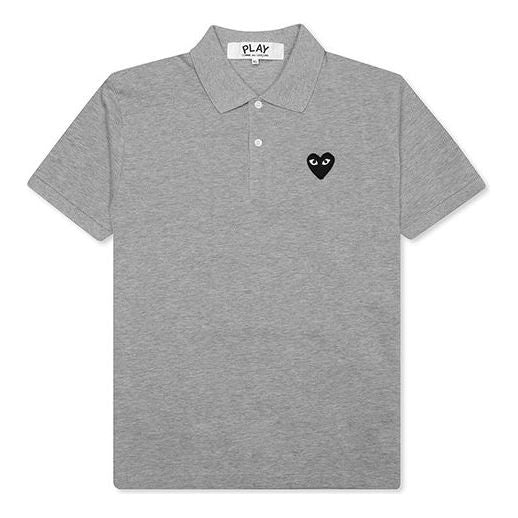 COMME des GARCONS PLAY Polo Black Emblem 'Grey' AZ-T078-051-1 - KICKS CREW