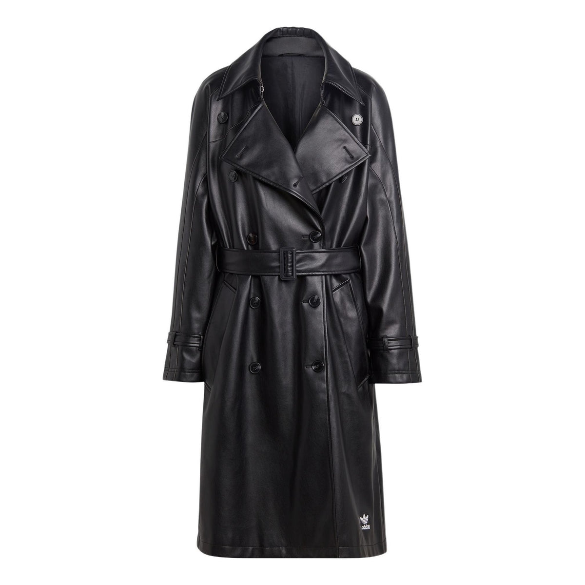 (WMNS) Adidas Adicolor Trefoil Faux Leather Trench Coat 'Black' II6083 ...