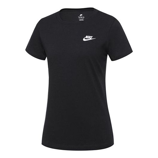 (WMNS) Nike Sportswear Club T-shirt 'Balck' DN2393-010-KICKS CREW