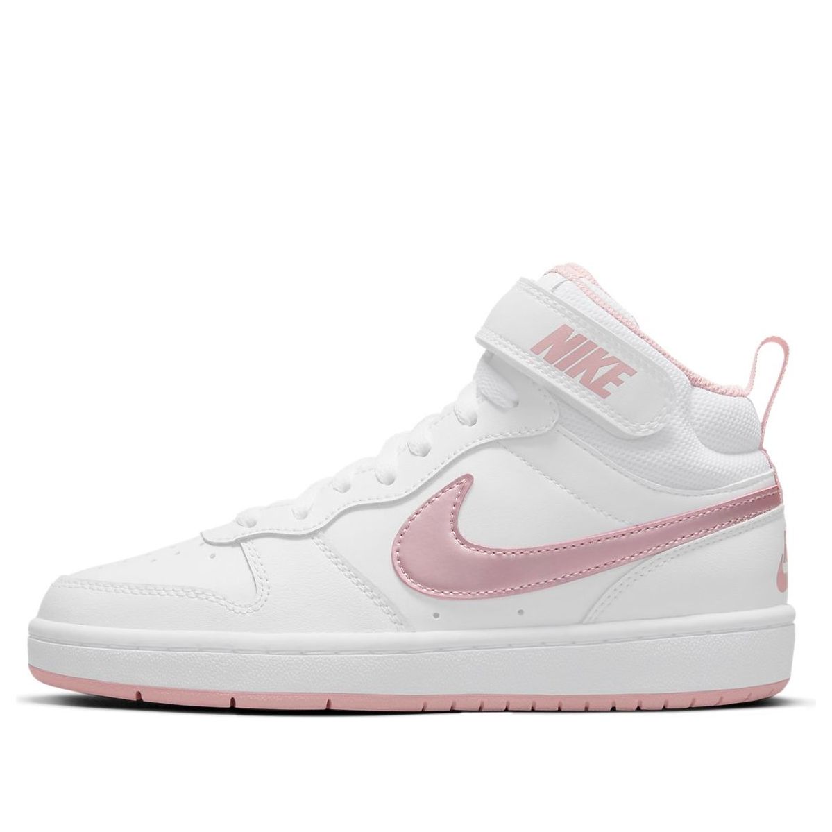 (GS) Nike Court Borough Mid 2 'White Pink Glaze' CD7782-105-KICKS CREW