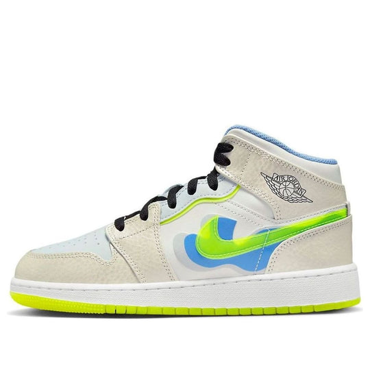 (GS) Air Jordan 1 Mid SE 'Warped Swoosh' DV1314-017