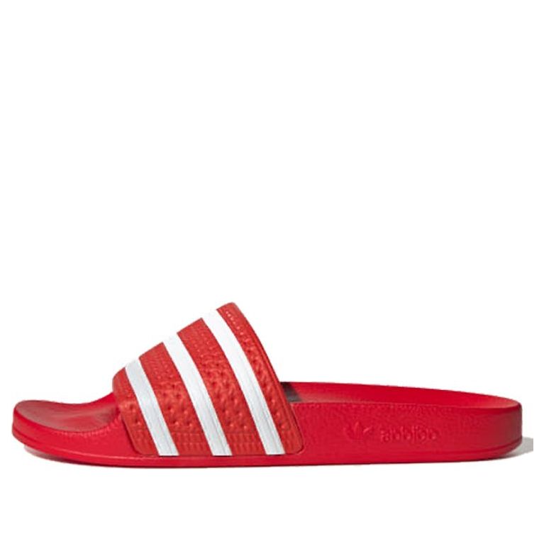 adidas originals Adilette Slides Red/White EF5432 - KICKS CREW