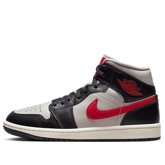 WMNS) Air Jordan 1 Mid 'Black Gym Red Grey' BQ6472-060-KICKS CREW