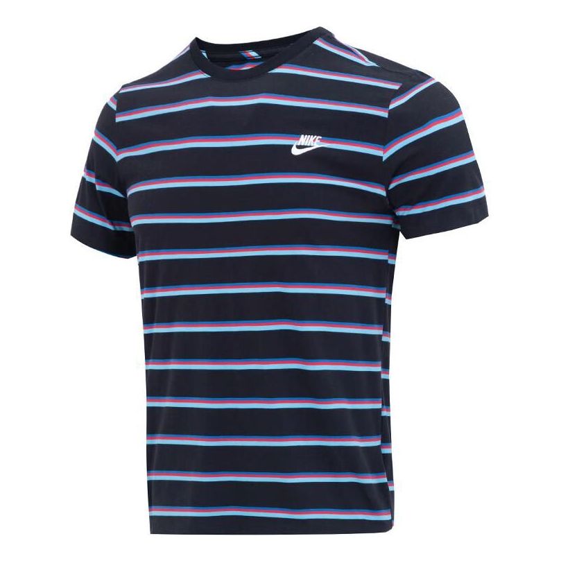 Nike Sportswear Striped Short Sleeves 'Blue' DZ2986-010 - KICKS CREW