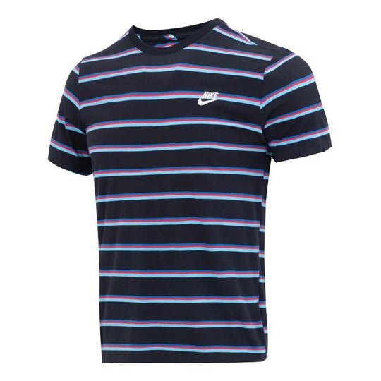 Nike Sportswear Striped Short Sleeves 'Blue' DZ2986-010