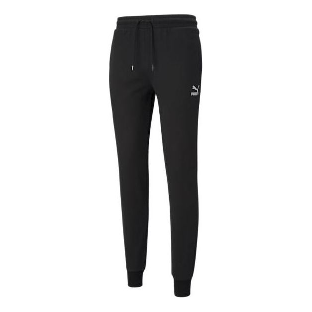 Puma Classics Cuffed Sweatpants 'Black White' 530090-01 - KICKS CREW