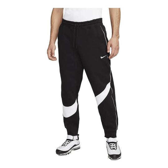 Nike Sportswear Big Swoosh Fleece Pants 'Black White' DX0565-010-KICKS CREW