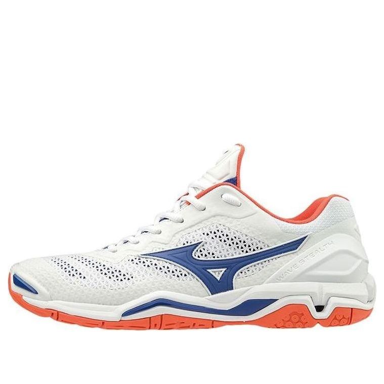 Mizuno Wave Stealth 5 Low Tops Volleyball Shoes White Blue Pink 
