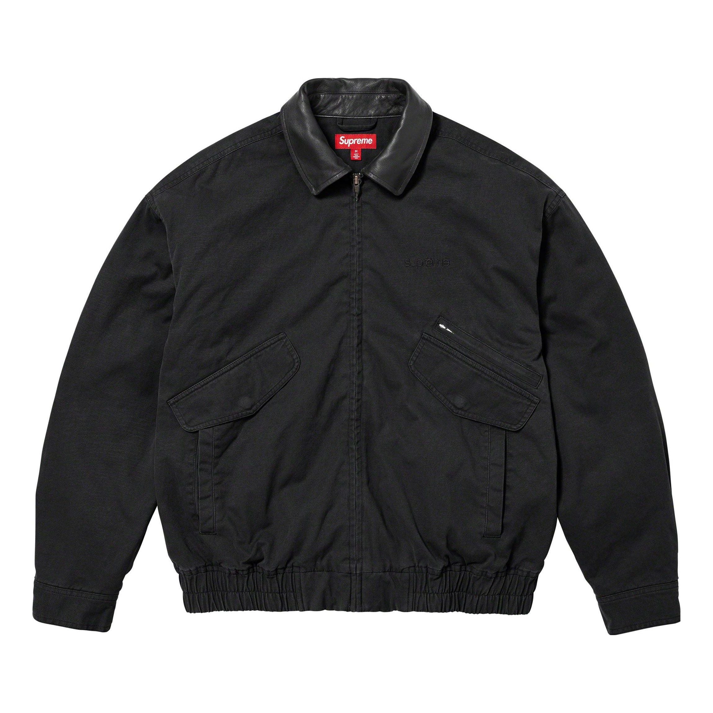 Supreme Leather Collar Utility Jacket 'Black' SUP-FW23-034